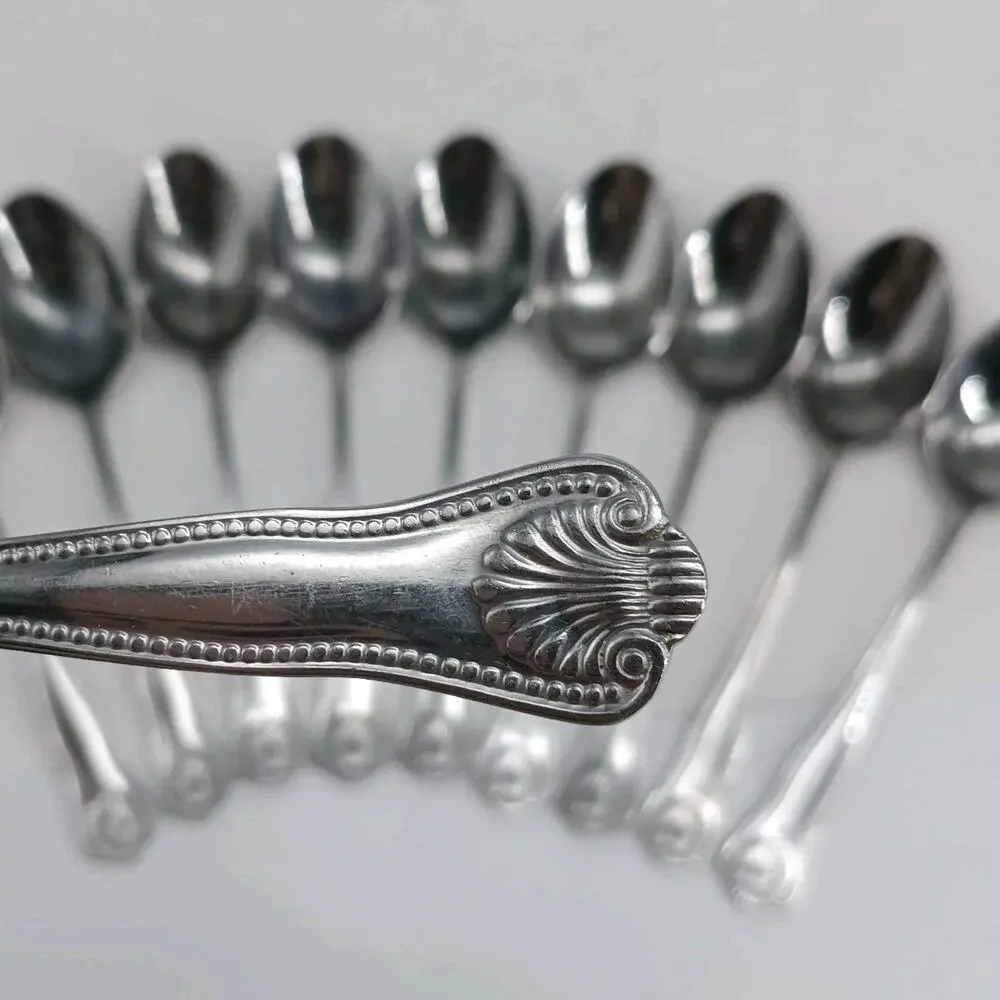 10X Tbsp TOWLE Supreme STUART SHELL Stainless Table Spoons